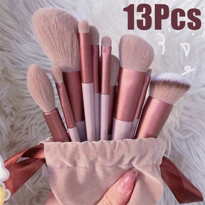 13-Piece Professional Makeup Brush Set – Foundation, Concealer, Blush, Eyeshadow, Highlighter - The mindful luxe