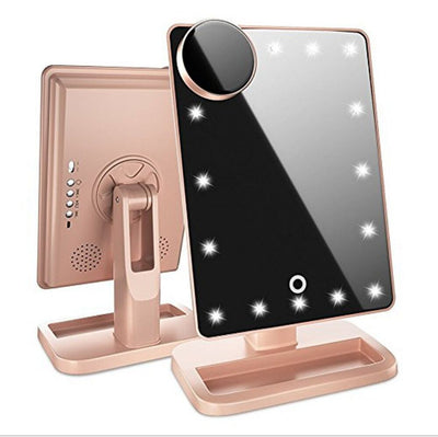 LED Makeup Mirror with Bluetooth Speaker & 10X Magnification - The mindful luxe