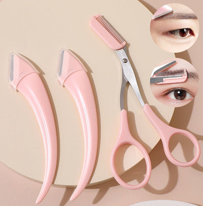 Eyebrow Trimming Knife With Comb Curved Moon | Small Beauty Supplies Gadgets - The mindful luxe